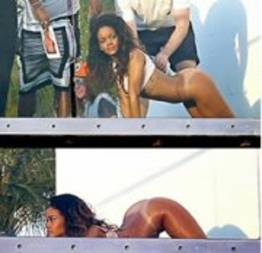 Rihanna flagrada nua em gravção