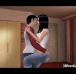 Casal em desenho 3d fazendo sexo (vídeo)