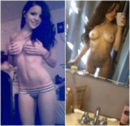 Novinha fez selfie mostrando os peitos