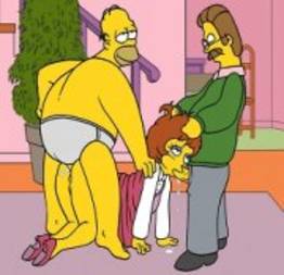 Homer na suruba com seus vizinhos sacanas 