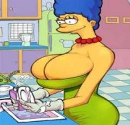 Os Simpsons – Marge siliconada fodendo com seu filho Bart