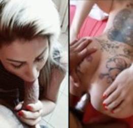 Loira gostosa tatuada caiu na net em sexo anal