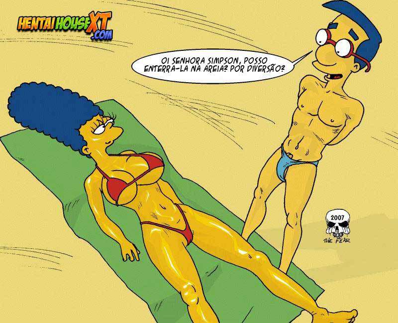 Marge safadona se divertindo na praia