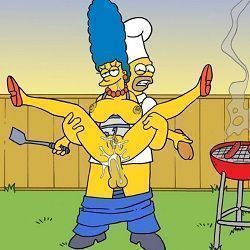 Comendo o cuzinho da Marge no churrasco