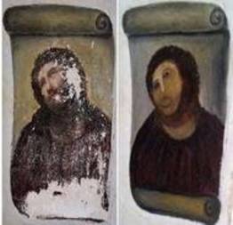 A restauração do quadro de Jesus que deu errada