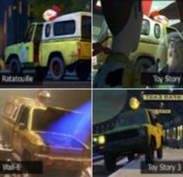 Caminhão de pizza que aparece nos filmes da Pixar