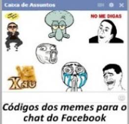 Emoticons dos memes no chat do Facebook