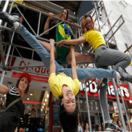 Pole dance nas ruas de Buenos Aires