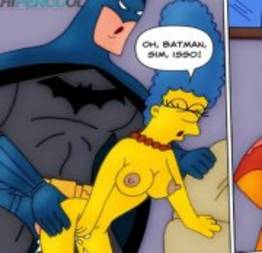 Batman comendo a esposa do homer simpson