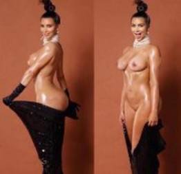 Kim Kardashian pelada na revista Paper e fodendo a buceta