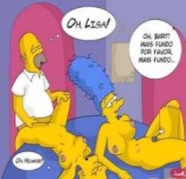 Família Simpsons embriagada na suruba
