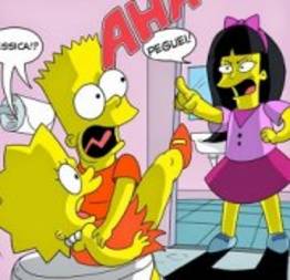 Flagra no Bart comendo a lisa na escola