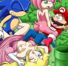 Mario e Sonic na suruba com as garotas