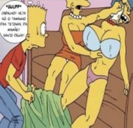 Os Simpsons – Irmão sacanas fodendo a mamãe Bêbada