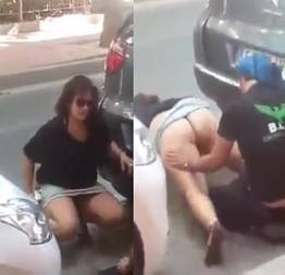 Sacana comendo a esposa safada no meio da rua caiu na net