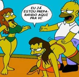 Homer fodendo com as vizinhas, mãe e filha