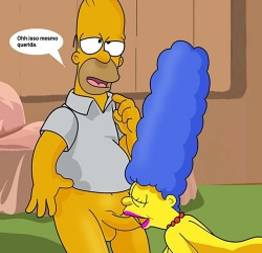 Marge realizando as fantasias de homer