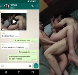 Marido pega a esposa fodendo com dois caras e joga no whatsapp