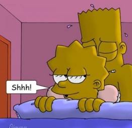 Lisa e bart sozinhos em casa fodendo