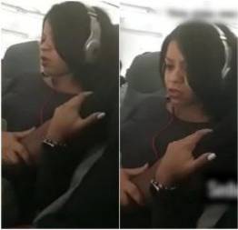 Esposa safada levando dedada dentro do avião