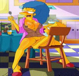 Bart Simpsons comendo a mãe no café da manhã
