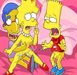 Bart e o amigo fodendo a Lisa