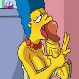 Marge gulosa chupando uma rola enorme