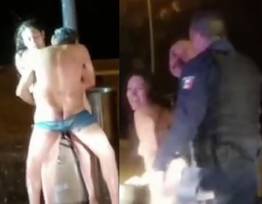 Casal fodendo na rua é preso por policiais