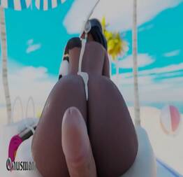 Symmetra (Overwatch) Riding A Cock While At The Beach