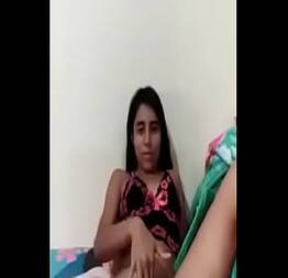 Young girl touches herself