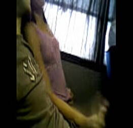 Handjob in a public bus